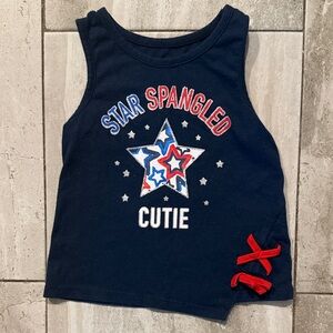 Navy "Star Spangled Cutie" Girls Tank Top